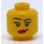 LEGO Gul Sharon Shoehorn Minifigur Huvud (Infälld solid knopp) (3626 / 16150)