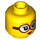 LEGO Yellow Shirley Keeper Plain Head With Dark Red Glasses (Recessed Solid Stud) (3626 / 73965)