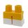 LEGO Jaune Court Jambes avec blanc Feet et Demi Jambe (41879)