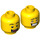 LEGO Gelb Shower Guy Minifigure Kopf (Einbau-Vollbolzen) (3626 / 61676)