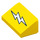 LEGO Yellow Slope 1 x 2 (31°) with Flash symbol in white (23886 / 85984)