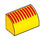 LEGO Amarillo Con pendiente 1 x 2 Curvo con Rojo Lines (37352 / 102471)