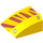 LEGO Giallo Pendenza 1 x 2 x 2 Curvo con Rivets e Rosso scuro Tigre Strisce (30602 / 73798)