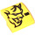 LEGO Gelb Steigung 2 x 2 Gebogen mit Demon auf Gelb Links Aufkleber (15068)