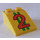 LEGO Giallo Pendenza 2 x 3 (25°) con Number 2 e Verde Strisce con superficie ruvida (3298)