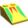 LEGO Jaune Pente 2 x 3 (25°) avec rouge et Green avec surface rugueuse (3298)