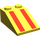 LEGO Gelb Steigung 2 x 3 (25°) mit rot Streifen mit rauer Oberfläche (3298)