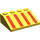 LEGO Yellow Slope 3 x 4 (25°) with Red Stripes (3297)