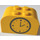 LEGO Jaune Pente Brique 2 x 4 x 2 Incurvé avec Noir Clock Paterne (4744)