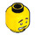 LEGO Keltainen Smiling/Cringing Minihahmo Pää jossa Bushy Eyebrows (Turvanuppi) (10477 / 14755)