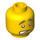 LEGO Geel Smiling/Cringing Minifiguur Hoofd met Bushy Eyebrows (Veiligheidsnop) (10477 / 14755)