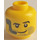 LEGO Yellow Space Miner Head with Stubble and Headset (Recessed Solid Stud) (3626 / 18174)