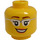 LEGO Gelb Raum Scientist Kopf mit Glasses (Einbau-Vollbolzen) (3626 / 21027)
