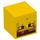 LEGO Geel Vierkant Minifigure Hoofd met Blaze Gezicht (21129 / 28279)