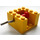 LEGO Geel Snaar Reel Winch 4 x 4 x 2 met Rood Drum en Metaal Handvat