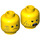 LEGO Yellow Stubble Trouble Emmet Minifigure Head (Recessed Solid Stud) (3626 / 57478)