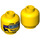 LEGO Yellow Stunt Rider Minifigure Head (Recessed Solid Stud) (3626 / 84558)