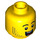 LEGO Yellow Stuntz Driver (Lightning) Minifigure Head (Recessed Solid Stud) (3626 / 77745)