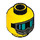 LEGO Yellow Stuntz Driver - Skull Torso Minifigure Head (Recessed Solid Stud) (3626 / 77740)