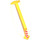 LEGO Yellow Support Crane Stand Single with Red and White Danger Stripes Sticker (2641)