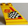 LEGO Yellow Tail 4 x 1 x 3 with &#039;5&#039;, Black and White Checkered Flag (right) Sticker (2340)