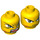 LEGO Yellow Takeshi Head (Safety Stud) (3626)