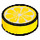 LEGO Geel Tegel 1 x 1 Rond met Sliced Lemon Decoratie (36711 / 98138)