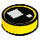 LEGO Jaune Tuile 1 x 1 Rond avec blanc Squares sur Noir (39486 / 98138)