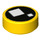 LEGO Jaune Tuile 1 x 1 Rond avec blanc Squares sur Noir (39486 / 98138)
