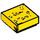 LEGO Gelb Fliese 1 x 1 mit Checklist und Smiley Gesicht mit Nut (3070 / 25389)