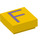 LEGO Geel Tegel 1 x 1 met &#039;F&#039; met groef (11542 / 13412)