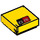 LEGO Jaune Tuile 1 x 1 avec &quot;GR&quot; avec rainure (3070 / 72298)