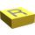 LEGO Geel Tegel 1 x 1 met Letter R met groef (11571 / 13427)