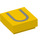 LEGO Geel Tegel 1 x 1 met Letter U met groef (11583 / 13430)