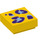 LEGO Yellow Tile 1 x 1 with Light Blue and Purple Leopard Spots with Groove (3070 / 73074)