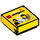 LEGO Gelb Fliese 1 x 1 mit Minifigures mit Nut (3070 / 38377)