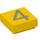 LEGO Geel Tegel 1 x 1 met Number 4 met groef (11604 / 13442)