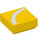 LEGO Yellow Tile 1 x 1 with White curved Line with Groove (3070 / 69100)