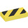 LEGO Yellow Tile 1 x 2 with Black Danger Stripes with Small Yellow Corners with Groove (3069 / 73819)