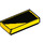 LEGO Yellow Tile 1 x 2 with Black Stripe (Right) with Groove (3069 / 25309)