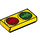 LEGO Geel Tegel 1 x 2 met Rood en Groen Minifiguur Crosswalk Sign met groef (3069 / 21193)