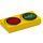 LEGO Yellow Tile 1 x 2 with Red and Green Minifigure Crosswalk Sign with Groove (3069 / 21193)