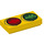 LEGO Keltainen Laatta 1 x 2 jossa Punainen ja Vihreä Minihahmo Crosswalk Sign uralla (3069 / 21193)