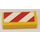 LEGO Yellow Tile 1 x 2 with Red and White Danger Stripes Left Sticker with Groove (3069)