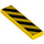 LEGO Gelb Fliese 1 x 4 mit Schwarz Danger Streifen (Schwarz Ecken) (2431 / 83489)