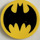 LEGO Gul Flise 2 x 2 Rund med Batman logo med Bund Knops Holder (14769 / 26619)