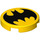 LEGO Gul Flise 2 x 2 Rund med Batman logo med Bund Knops Holder (14769 / 26619)