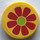 LEGO Jaune Tuile 2 x 2 Rond avec Fleur avec rouge Pétales Autocollant avec porte-goujon inférieur (14769)
