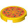 LEGO Geel Tegel 2 x 2 Ronde met Pizza met &quot;X&quot;-vormige Onderzijde (54871 / 81867)