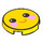 LEGO Gelb Fliese 2 x 2 Runden mit Smiling Gesicht mit Pink Cheeks mit unterem Bolzenhalter (14769 / 104559)